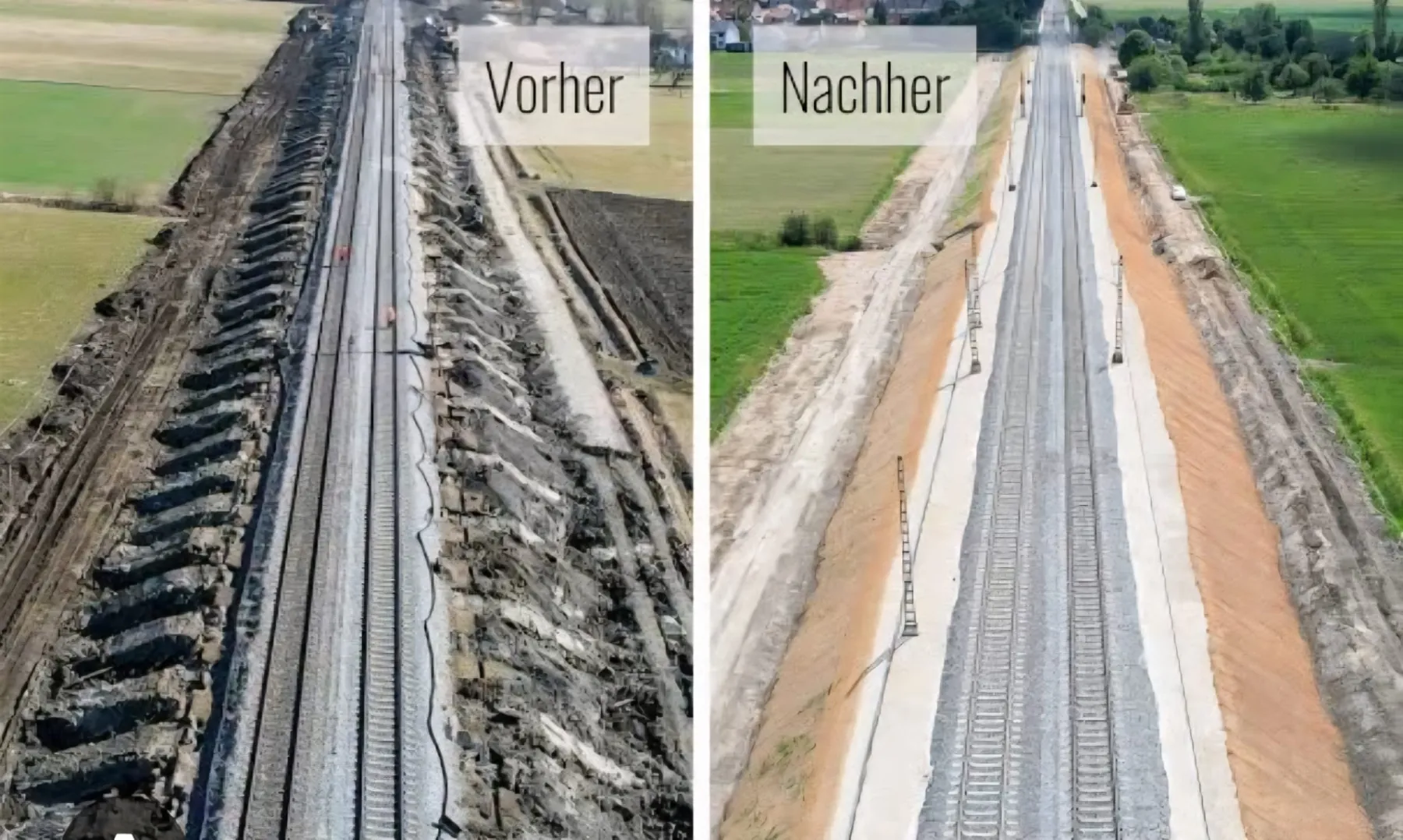 Gleiserneuerung – vorher und nachher
